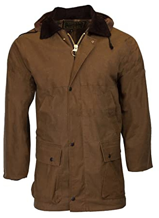 Walker and Hawkes - Benson - Chaqueta sin Acolchado para Hombre - Abrigo Encerado Ideal para Cazar - Estilo campiña Inglesa - Beige - L