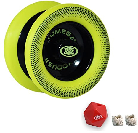 Yomega Xodus II YoYo - Incluye tecnología de rodamiento de rodillos, llantas de goma y diseño en forma de ala - Juego profesional de nivel intermedio sensible YoYos (negro amarillo)