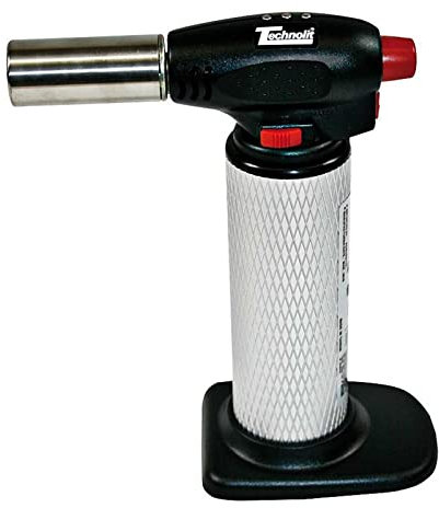 TECHNOLIT Micro Lötgerät Lötpistole, Piezo Zündung, 1300 Grad, Einstellbar, Nachfüllbar, Sicherheitsclip
