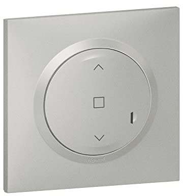 Legrand Interrupteur Filaire à Câbler pour Installation Connectée Volets Roulants et Stores Dooxie with Netatmo Complet (Fixations, Support, Enjoliveur et Plaque Effet Aluminium) - 199254
