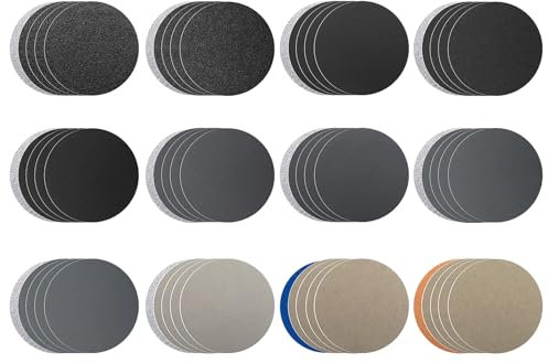 ASTER 60 pezzi di carta vetrata rotonda 75 mm grana dischi abrasivi set 60 80 100 150 320 600 1000 1200 2500 4000 7000 10000 tampone bagnato asciutto per metallo, legno, vetro auto lucidatura
