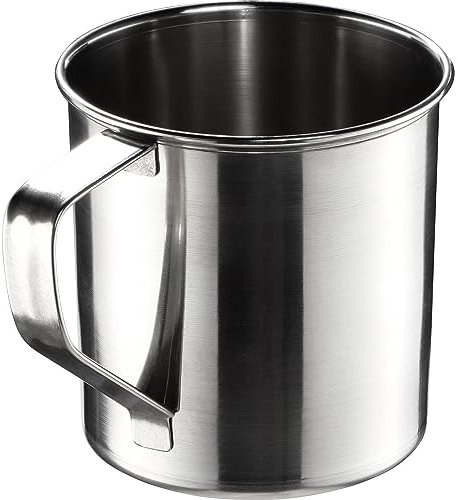 KADAX Edelstahlbecher, widerstandsfähiger Kaffeebecher mit Henkel, bruchsicherer Trinkbecher, Isolierte Tasse, Thermobecher für Kaffee, Tee, Saft und Wasser (9cm / 1 Stück)