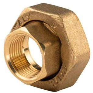 Messing Gewinde-Fitting Schaft flachdichtend mit Kappe für Rundelemente + Dichtung 3/4'IG (DN 20) - 1 1/4'IG (DN 32) - schwere Ausführung