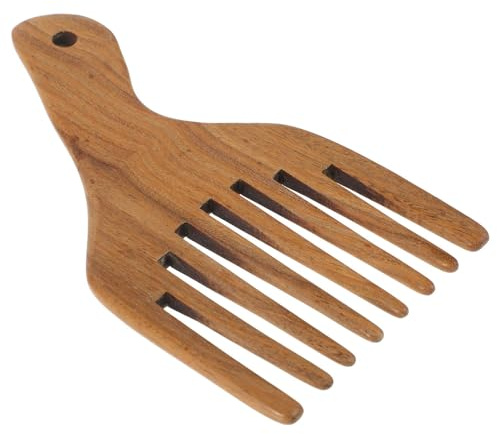 Beavorty Pettine a Denti Larghi in Legno Di Sandalo Pettine Per in Legno Di Sandalo Per Antistatico Spazzola Per Africani Districante Dente Largo a Forchetta Uomo