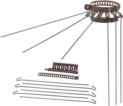 LE AMAZZONI STORE Stendibiancheria per tubi stufa a raggi regolabile stendi biancheria stufa a pellet o legna raggiera vari colori (MARRONE)