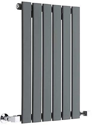 Milano Alpha Anthracite Horizontal Single Flat Panel Radiator - 635mm x 420mm