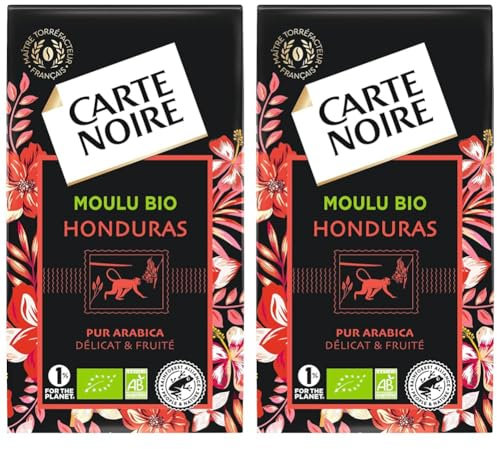 CARTE NOIRE - Café Moulu Bio 'Sélection Honduras' - Pur Arabica - Paquet de 250 g - Fabriqué en France (Lot de 2)