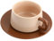PTJJXA Conjuntos de Taza Café y Platillo, Tazas de Capuchino de Ceramica 220ml, Tazas de Cafe Espresso Porcelana con Plato para Moca, Té, Americano, Latte, Desayuno (Marrón Oscuro)