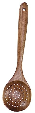 Cabilock Colador De Teca Aparato De Cocina De Madera Espumadera Cucharón Sopero Para Escurrir Verduras y Frutas