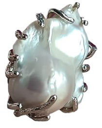 Anello Artigianale in Ottone con Perla Barocca
