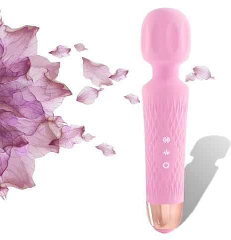 Niclove Wand Vibrator - Powerful & Quiet Personal Massager, 20 Speeds 8 Patterns - 3H Runtime | Adult Sex Toys for Women & Couples - Storage Bag Included, Travel Friendly (Pink)