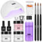 Deciniee Polvo Acrilico Para Uñas: 3 Colores Kit Uñas Acrilicas - Profesional Uñas Acrilicas Kit Completo con Lámpara de Uñas Led de 80W