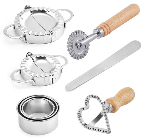 FYting Set med 8 st stål ravioliformar - För att göra bollar, kakor, bakverk - För Thanksgiving, jul, mors dag, våren