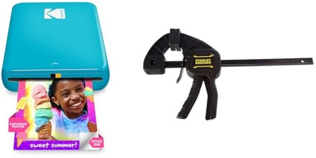 KODAK Steg Omedelbar fotoskrivare med Bluetooth/NFC, ZINK-teknik, (blå) skriver ut 2 x 3 tum självhäftande foton (12 .7 x 7,6 x 2,5 cm) & Kodak Zink fotopapper, 50 x 76 mm, snabbfilm, 50-pack