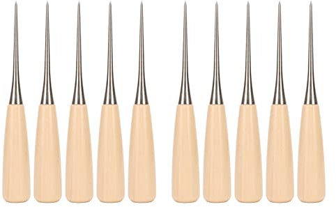 Ahle aus Edelstahl, Ahle mit Holzgriff, Kratzahle aus Leder für Schreiber, Layoutarbeiten, Piercing von Holz