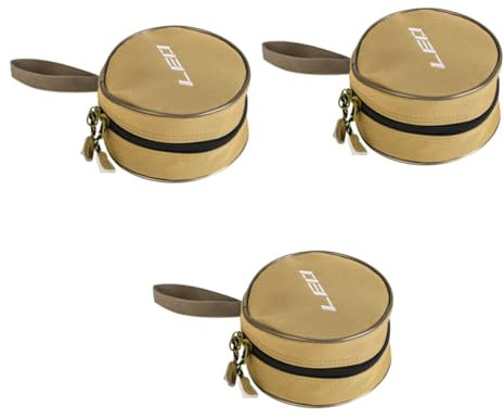 KITANDOVE 3-teilige Angeltasche Tragbare Aufbewahrungstasche Für Das Angeln Im Freien Robuste Angeltasche Feine Haptik Und Khaki Leicht