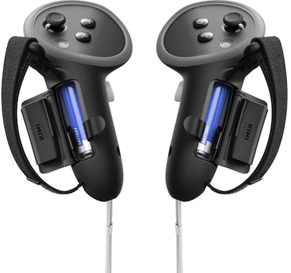 KIWI design G4 Pro Kontrollhandtag Skydd för Meta Quest 3/3S | Anti-slip handtagsöverdrag, batteriöppning, Kompatibel med Oculus/Meta Quest 3/3S, Tillverkad för Meta