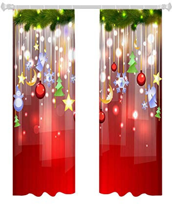 Weihnachten Gardinen | Weihnachten Vorhänge | Wohnzimmer Morden Gardine | Weihnachtsgardinen | Waschbar Weihnachtsvorhänge Gardinen | Semi Verdunklungsvorhänge Für Wohnzimmer Schlafzimmer Tür Fenster