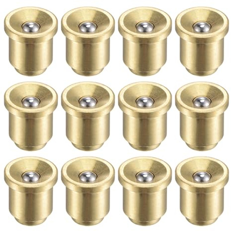 QUARKZMAN Flangia Pulsante in Ottone Tazza Olio Grasso 8mm 12pz | Oliatore a Sfere, per Sistema di Lubrificazione