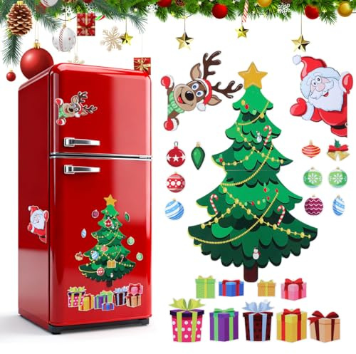 GALPADA Weihnachts-KüHlschrankmagnet Weihnachtsbaum Magnetaufkleber Festliche Magnetdeko FüR KüHlschrank MetalloberfläChen Und Whiteboards Einfach Anzubringen Und Zu Entfernen