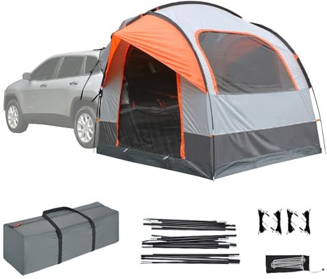AXGCAA Auto-Heckzelt, Tragbares Outdoor-Camping-Heckzelt mit Fenster, Universelles Camping-Heckzelt für 4 bis 6 Personen, Sonnenschutz, Wasserdicht, Auto-Vorzelt für Camping