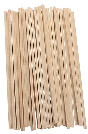 TEHAUX 30 Piezas Palitos y Tiras De Madera Cuadrada Para Manualidades Accesorios y Materiales De Madera Para Artesanías y Proyectos De Manualidades Casa
