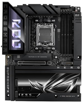 ASUS ROG Crosshair X870E Hero BTF Mainboard Sockel AM5 (AMD, X870E, ATX, Advanced AI PC-Ready, 18+2+2 Power Stages, Dynamic OC Switcher, Core Flex, DDR5, Wi-Fi 7, 5X M.2, PCIe 5.0)
