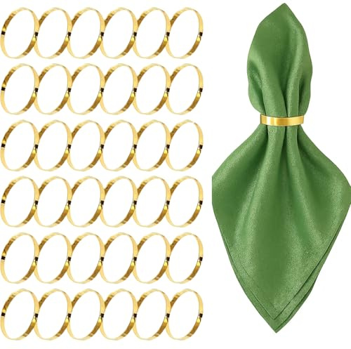 FrostyFlair Anelli per Tovaglioli Oro, 20 Pezzi Raffinati Anelli Rotondi per Tovaglioli, Anello per Tovaglioli per Cene in Famiglia, Matrimoni e Feste
