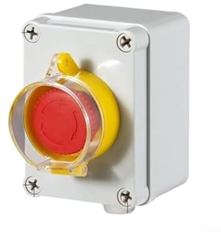 Homeponnew Interruttore a pulsante impermeabile per esterni, pulsante momentaneo verde con meccanismo autobloccante, terminali a connessione rapida per il controllo dei circuiti elettrici in varie