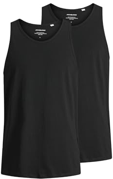Jack & Jones Men's Jacbasic Tanktop 2 Pack Vest, Black, XXL UK