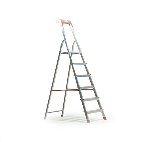 Kasart scala scaletto uso domestico in alluminio portata 150 kg made in Italy certificata EN 131 (6 gradini)