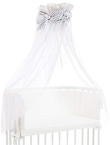 babybay Himmel Organic Cotton mit Schleife passend für die Modelle Original, Maxi, Boxspring, Comfort, Comfort Plus und Midi, weiß Sterne blau