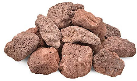 Skyflame Rocce laviche naturali da 4,5 kg per bracieri, tavoli da fuoco, camini, decorazione paesaggistica da giardino, uso interno ed esterno, dimensioni 7,6 - 12,7 cm, rosso