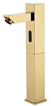 Robinet Automatique avec Capteur Infrarouge Cascade Robinet Automatique à Infrarouge Doré Mitigeur Lavabo Automatique à Infrarouge