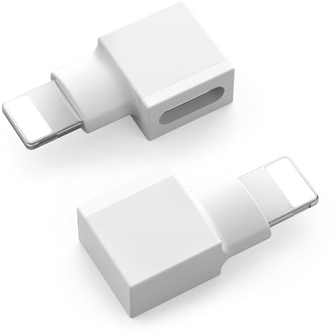 XSDtech Right Angle Lightning Adapter Compatible with Lifeproof,Otterbox Case - 90 Degree Male to Female,2-Pack