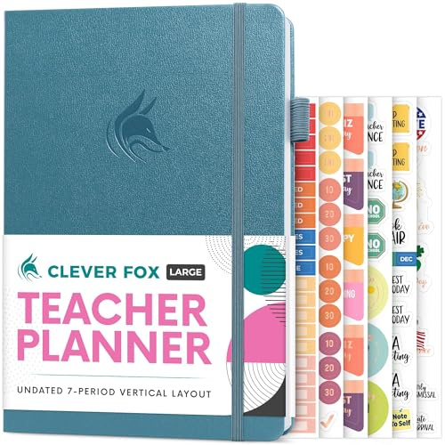 Clever Fox Teacher Planner, School & Homeschool Book, B5 Size Aquamarine