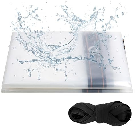 RUCUDIM Clear Tarpaulin Waterproof Heavy Duty 2m x 2m Transparent PVC Tarpaulin with Eyelets and Rope, Ideal for Home Garden Outdoor Camping Caravan