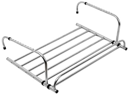 HJXGQJM Tendedero De Radiador Plegable Ajustabl, Tendedero Colgante Balcón Barandilla De Acero Inoxidable, Tendederos para Balcón/Radiador/Pared(Without Black Plate,70cm)
