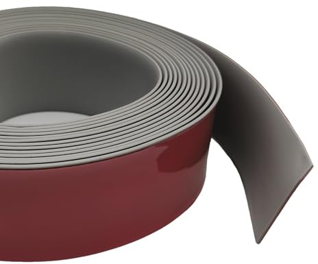 Listello per finestra grigio, larghezza 50 mm, 3 m, listello piatto, profilato, listello in plastica, listello decorativo, protezione per bordi, protezione da parete