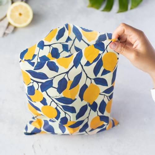 little bee fresh Paño de cera de abejas orgánico en bolsa grande de Alemania, mantiene los alimentos naturales, bonitos y frescos sin plástico. Hecho a mano con materias primas orgánicas (Amalfi)