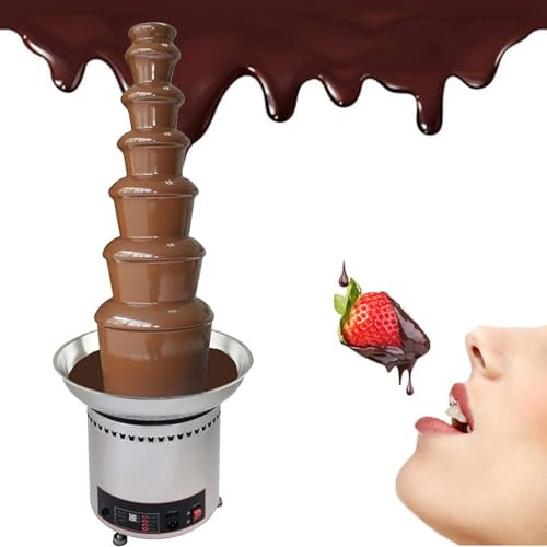 Fuente de chocolate fondue Máquina De Fusión Eléctrica De 4/5/6/7 Niveles, Fuente For Fondue De Chocolate Caliente, Fondue For Fiestas, Queso Nacho, Salsa Barbacoa, Rancho, Licores, Temperatura Ajusta