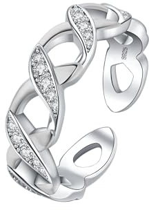 Sterling Silver Thumb Rings for Women - Adjustable Open Ring Friendship Jewelry Gift