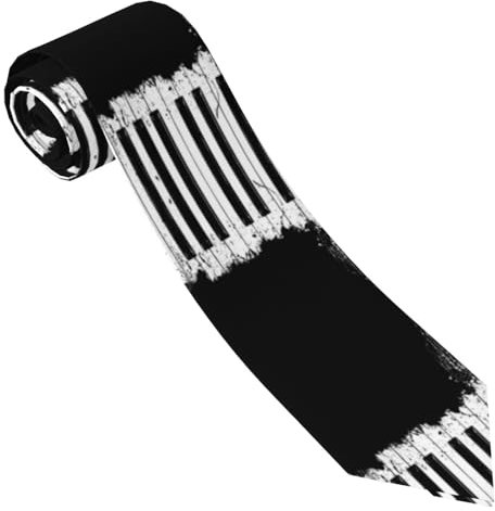 ESNAIUVCD Herrenkrawatte mit Klavierdruck, bedruckte Krawatte, formelle Party, Hochzeit, Geschenk, Krawatten für Männer, Schwarz , Einheitsgröße