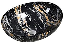 ASerZenith Lavabo de baño, Lavabo bajo encimera, Lavabo de baño, Lavabo de cerámica para Hotel, Lavabo sobre encimera, Lavabo de baño de mármol con Tubo de Drenaje y lavabos, Lava