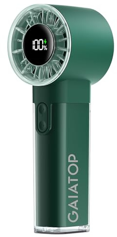 Gaiatop Portable Handheld Turbo Fan, 1-100 Adjustable High Speeds, 3-20Hrs Cooling Times, 4800mAh USB Rechargeable Portable Small Hand Fans with Lanyard for Outdoor, Travel, Home, Make Up, Army Green
