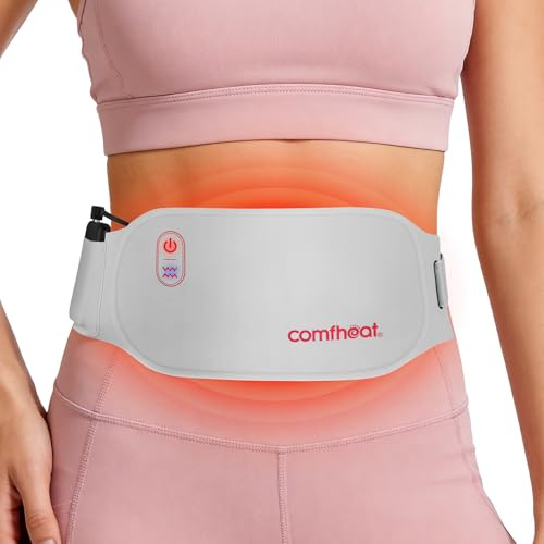 Comfheat Portable Heating Pad for Period Cramps, Thin Wearable Heating Pad with 5000mAh Battery, Menstrual Pain and Cramps Relief for Women and Girl