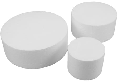 Beatifufu 3pcs Foam Cake Dummy Molds Round Foam Discs for Cake Decorating Supplies