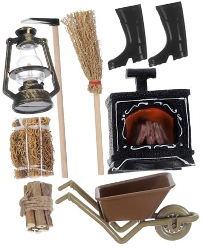 HONITANO 1ensemble Miniature Décoration De Cheminée pour Maison De Poupées Accessoires De Scène De Ferme Prop De Photographie Décorations Hiver