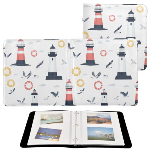 JUMBEAR - Álbum de fotos grande con 20 páginas, álbum de recortes para boda, familia, bebé, vacaciones, gaviota, faro