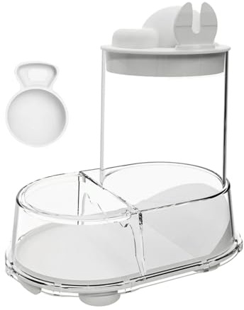 Hamster Food and Water Bowl – Automatic Feeder with Bowl – Stable Transparent Dispenser with Large Tank for Gerbils, Mice, Hedgehogs, Parrots, Ferrets and Chinchillas